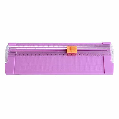 Paper Cutter Efficient Light Duty Mini Folding Trimmer Clear Scale for Scrapbook Supplies Craft Paper Trimmer for Cardstock, 5 Color Options (Purple) - color: Purple