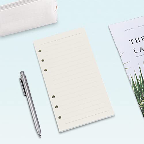 A6 Refill Paper, [3 Pack] Toplive 100GSM Thick Refillable Paper 6 Hole Filler Inserts Loose Leaf Paper 135 Sheets (270 Pages) for 6 Ring Binder Journal Notebook-Lined Paper - style: Line 3 Pack