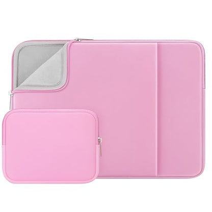 RAINYEAR Laptop Case with Front Pocket & Accessories Pouch, 13.3 Inch Soft Lining Padded Case Compatible with 13.3 Inch Notebook Computer 14" MacBook Pro/Max M1 M2 M3 M4 M5(Pink, Upgraded Version) - color: Pink (Upgraded Version), size: 13"-13.3"