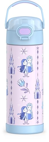 THERMOS FUNTAINER Water Bottle with Spout, 16oz, Frozen | Kids Stainless Steel Insulated Water Bottle, Keeps Drinks Cold Longer for School & Play, BPA-Free - color: Frozen, size: 16 Ounces