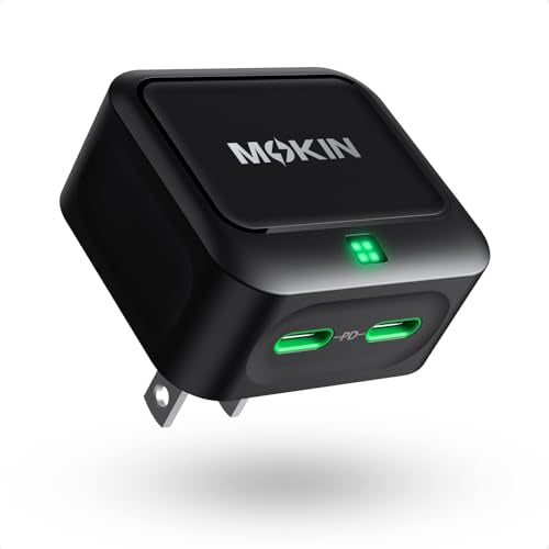 USB C Charger Block 45W, Dual Port Type C Fast Charging Block GaN+ PD Power Adapter with Foldable Plug USB C Wall Charger Cube for iPhone 17/17 Air/16/16 Pro/16 Plus/16 Pro Max/15, Samsung - color: Black