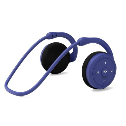 itayak Behind The Head Headphones, Wrap Around Head Small Bluetooth Headphones Lightweight Foldable Wireless Sports Sweatproof Headset with Microphone & Carrying Case - color: Blue