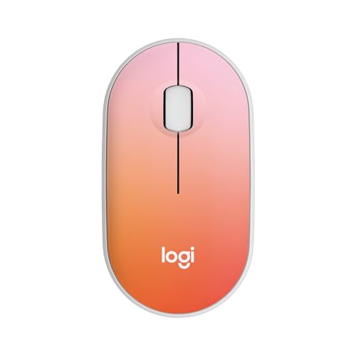 Logitech M340 Wireless Mouse with Limited Edition Prints, USB Receiver and Silent Clicks, Portable Wireless Mouse for Laptop, PC, Windows, Chrome, Surface – Tropical Sunrise - color: Tropical Sunrise