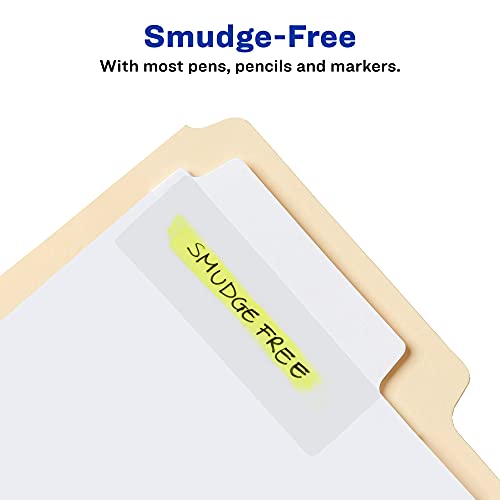 Avery Filing Ultra Tabs, 3" x 1.5", 2-Side Writable, White, 24 Repositionable File Tabs (74776) - color: White, style: 24 tabs