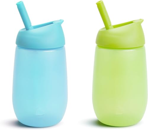 Munchkin Simple Clean Straw Cups for Toddlers 1-3, with Peel Open Straw for Easy Cleaning, Spill Proof Sippy Cup-for Kids 12+ Months, 10 Ounce, Blue/Green, 2 Count (Pack of 6) - size: 2 Count (Pack of 6), style: 2pk, Blue/Green