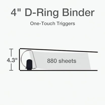 Oxford 3 Ring Binders, Durable Binders for School and Office, 4 Inch, ONE-Touch Easy Open D Rings, View Binder Covers, 4 Interior Pockets, PVC-Free, Holds 880 Sheets, Blue, 2 Pack (79922) - color: Blue