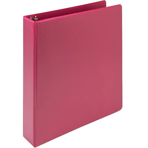 Samsill Plant-Based 1.5 Inch Durable Round Ring, View Binder, Eco-Friendly, USDA Certified Biobased, Single, Bright Pink - color: Berry Pink, size: 1.5-Inch