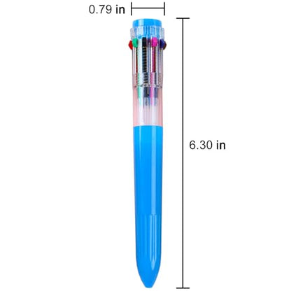 HeTaoCat 3-Pack 10-in-1 Retractable Ballpoint Pen, 0.5mm (Blue) - color: Blue