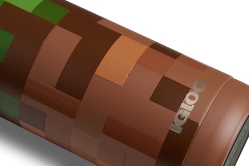 Igloo MineCraft Grass Block 16 oz Stainless Steel Hydration Can, Insulated Water Bottle, Reusable Travel Mug - color: 16 Oz Grass Block