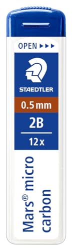 STAEDTLER Mars micro carbon 250 0.5mm 2B - Pencil lead refills - 4 Tubes / Packs (48 Leads) 2B