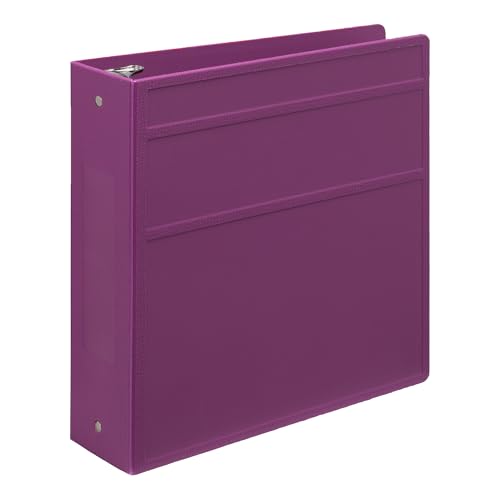 Carstens 3-Inch Heavy Duty 3-Ring Binder - Side Opening, Dewberry Purple, Durable Plastic, Precision No-Gap Rings, Waterproof Cover, No Pockets, Holds 400 Letter Sheets, BPA-Free Made in USA (1707-3R) - color: Purple, size: Case of 14