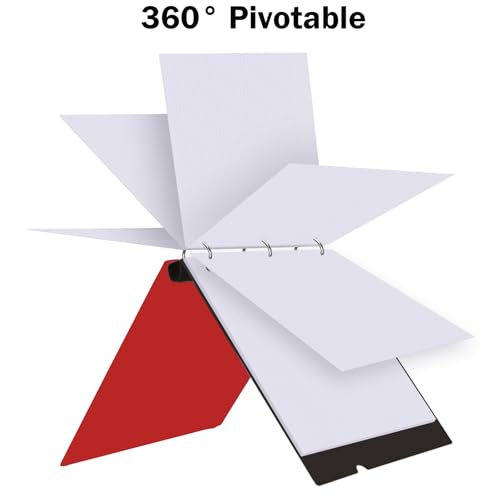 360° Pivotable 3 Ring Binder, Upgraded Foldable Binders 1 inch 2 Pack, Thin Small Three Ring Binder Fits 8.5" x 11", for Home, School and Office Binders Supplies - Red - color: Red, style: 2 PCS Customizable Cover