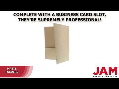 LUXPaper 9" x 12" Presentation Folders | Two Pocket | Grocery Bag Brown | 18pt. Cover | 10 Qty - color: 18pt. Grocery Bag