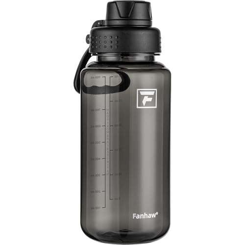 Fanhaw 32 oz Clear BPA-Free Tritan Water Bottle with Fast-Flow Spout Lid, BPA-Free & Leak-Proof Wide-Mouth Reusable Bottle for Gym, School & Office, Back to School Essentials (Black) - color: Black, style: 32 Ounces