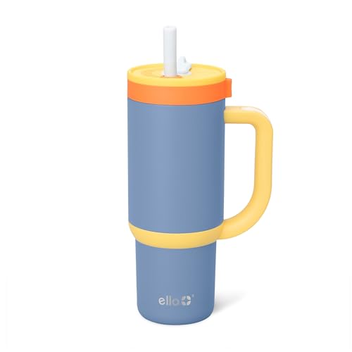 Ello Oasis 18oz Insulated Stainless Steel Kids Tumbler with Straw, Lighthouse - color: Lighthouse, size: 18 Ounces