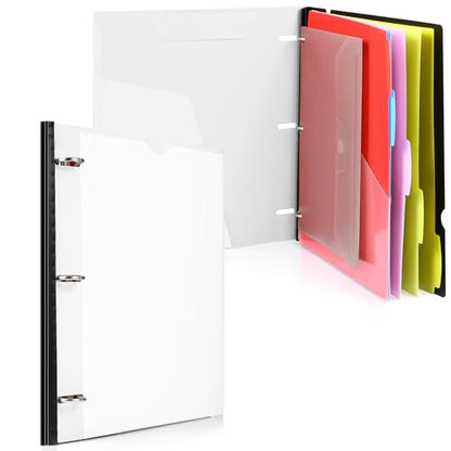 WOT I Telescoping Project Organizer, Refillable 3 Ring Binder with Dividers and Pockets, 13 Pocket Folders, 1 Inch 3 Rings, White - color: White, size: 1 Pack