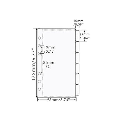 A6 Clear PP Cash Envelopes 2 Set 6 Tabs Binder Pockets Dividers 12 Sheets Budget Zipperless 6 Hole Loose Leaf Index Envelopes for 6 Ring Binder Money Bills Organizer (A6) - size: A6
