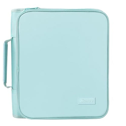 SUNEE Zippered Binder Bag with Handle, 2-Inch 3-Ring O-Ring, 500-Sheet Capacity, Includes Zip Pocket, 5-Tab Expanding File Folder, Multi-Pocket Organizer Binder for Middle School, Sky Blue - color: Sky Blue