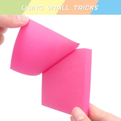 Sticky Notes 3x3 Self-Stick Notes Pads with 6 Bright Colors, Easy to Post for Office, Shool, Home, 6 Pads/Pack, 100 Sheets/Pad (Red) - color: Red