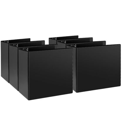 CIXILDTS 5" 3 Ring Binder, Standard 5-Inch Slant-D Ring Binder Fit Letter Size Paper, Presentation View Binders, 6 Packs, Black - color: Black, size: 5", style: 6-Pack