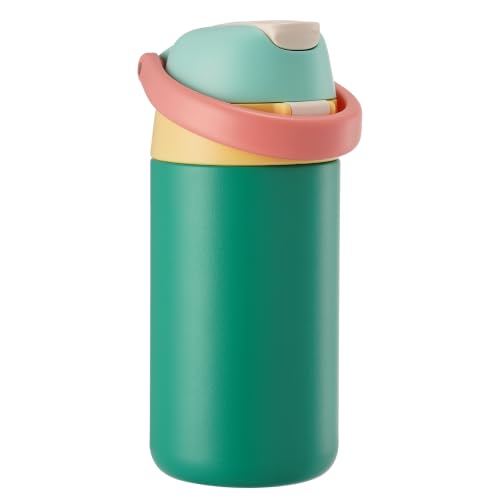 Fijinhom 12 oz Toddler Water Bottle with 2-in-1 Lid, 304 Stainless Steel Insulated Bottle, Kids Water Bottle for School Boys Girls, Leak-Proof Great for Sport, Travel & Gift, Forest - color: Forest