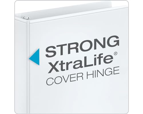 Cardinal 1.5 Inch 3 Ring Binder, Round Ring, White, 4 Pack, Holds 350 Sheets (79517) - size: 1.5-Inch