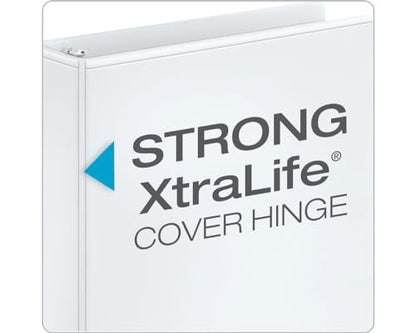 Cardinal 1.5 Inch 3 Ring Binder, Round Ring, White, 4 Pack, Holds 350 Sheets (79517) - size: 1.5-Inch