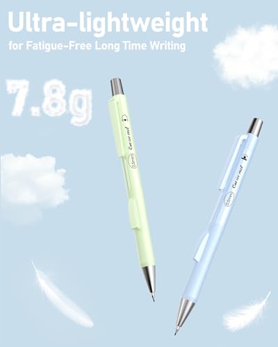 Four Candies Cute Mechanical Pencil Set with Case, 0.5 mm | 4PCS Pastel Aesthetic Mechanical Pencils with 480PCS HB Lead Refills, 2 Erasers, 12 Eraser Refills School Supplies - size: 0.5MM