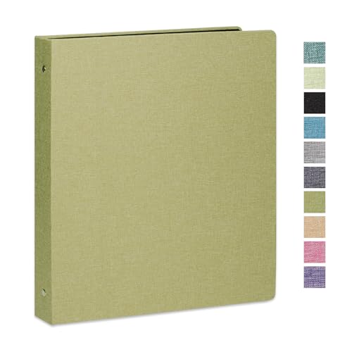 3 Ring Binder 1 Inch for 8.5" x 11" Paper, Planner Binder with Linen Hardcover and 2 Interior Pockets Paper for Organization of School, Business and Home - color: Green, size: 1PACK