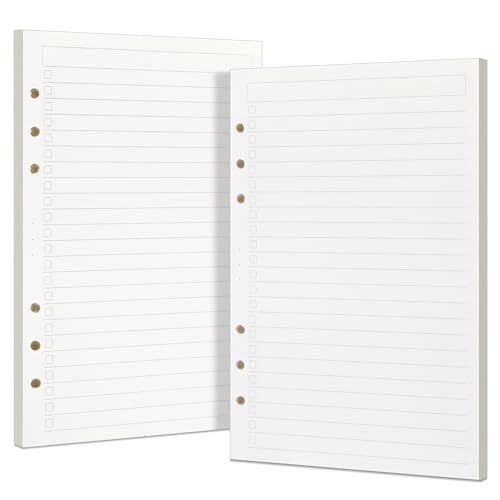 Toplive A5 Filler Paper To Do List, 6 Ring Planner Binder Inserts 160 Sheets，Daily Checklist Loose Leaf Refill Papers for Notebook & Budget Binder - style: 2Pack To Do List