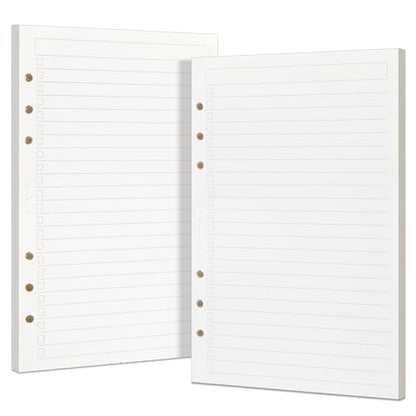 Toplive A5 Filler Paper To Do List, 6 Ring Planner Binder Inserts 160 Sheets，Daily Checklist Loose Leaf Refill Papers for Notebook & Budget Binder - style: 2Pack To Do List