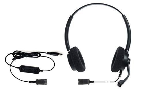 IPD IPH-165 USB Headset with Noise Cancelling Microphone for Office and Call cengter- Compatible with Skype, Microsoft Teams, Cisco Jabber, Avaya One-X and Other Soft Phones - color: Foam Cushion, style: Binaural