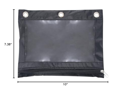 Advantus Binder Pencil Pouch, 10 x 7.38, Black/Clear - size: 1 Count(Pack of 1)