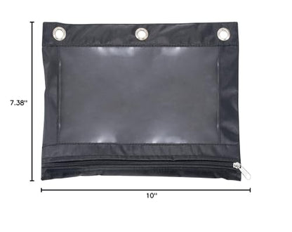 Advantus Binder Pencil Pouch, 10 x 7.38, Black/Clear - size: 1 Count(Pack of 1)