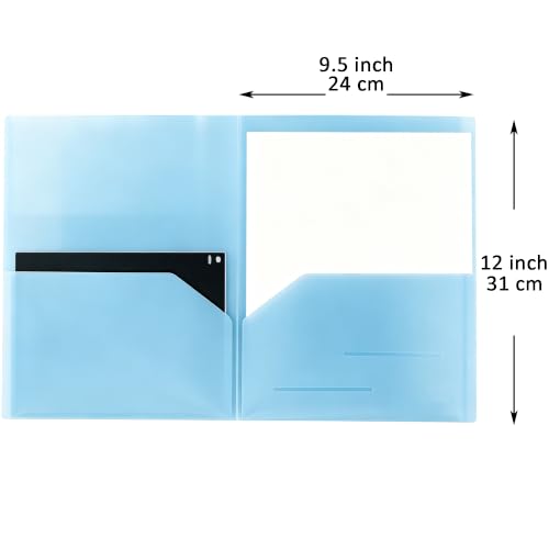 Youngever 6 Pack Heavy Duty Plastic Two Pocket Folders, Heavy Duty Plastic 2 Pocket Folder (Aqua) - color: Aqua