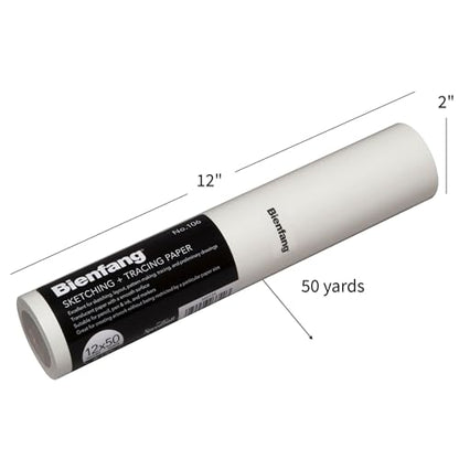 Bienfang Sketching & Tracing Paper Roll, White, 12 Inches x 50 Yards - for Drawing, Trace, Sketch, Sewing Pattern - size: 12 in. x 50 yd.