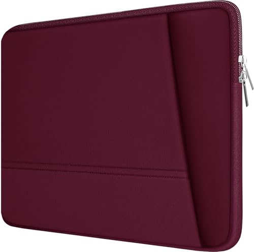 TEDNETGO Laptop Bag, 15.6 inch Laptop Sleeve, Sturdy 15 inch HP Computer Case, Lenovo Computer Briefcase Carrying Cover Case 16 inch Neoprene Bag with Pockets for Dell Asus Gifts for Women Men, Red - color: Rose, size: 15.6 Inch