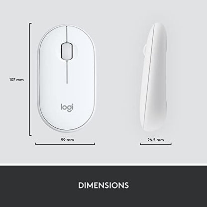 Logitech MK470 Slim Compact Wireless Keyboard and Mouse Combo - Off White | Compact low-profile quiet keyboard with number pad, slim ambidextrous quiet mouse with 3 non-customizable buttons, Windows PC - color: Off White