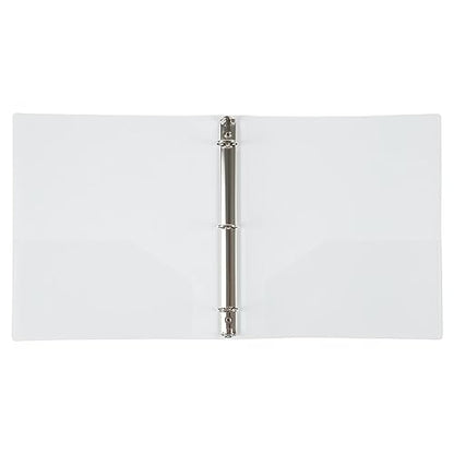 JAM PAPER Plastic 1 inch Binder - White 3 Ring Binder - Sold Individually - color: White, size: 1 inch