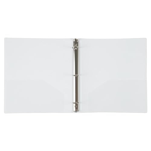 JAM PAPER Plastic 1 inch Binder - White 3 Ring Binder - Sold Individually - color: White, size: 1 inch