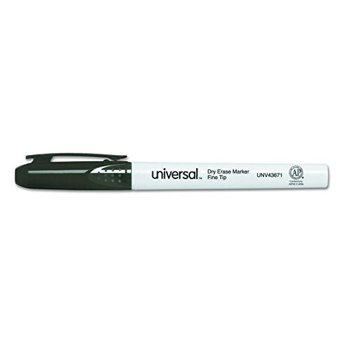 Universal UNV43671 Fine Bullet Tip Pen Style Dry Erase Marker - Black (1-Dozen) (Pack of 2) - size: 12 Count (Pack of 2)