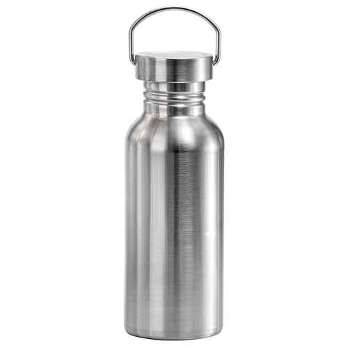 Marsrut Single Wall Stainless Steel Water Bottle, Uninsulated 17oz Metal Drinking Container, Carrying Loop, Leak Proof, Non Insulated, BPA-free for Sport Beach Goer Cyclist Runner Hiker Picnic (1pc) - color: 1pc