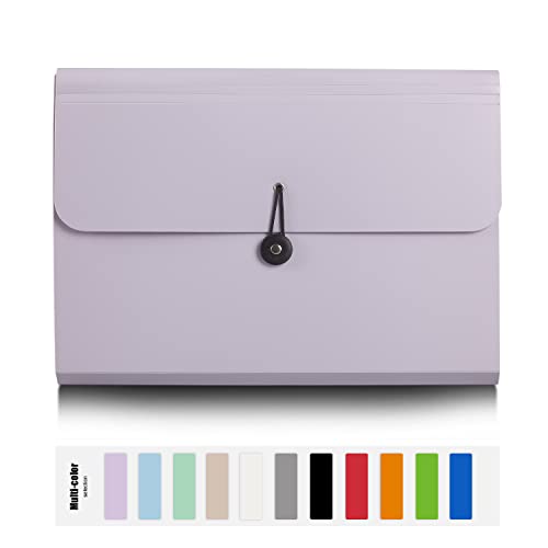 Nicfaec Expanding File Folder, 13 Pockets, Purple, Polypropylene - color: 1pcs-purple