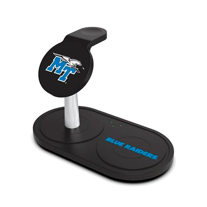 SOAR Collegiate 3-in-1 Wireless Charging Station - color: Middle Tennessee State University