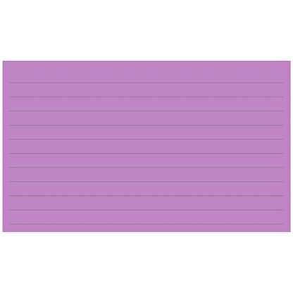Colonial Cards: 150 Color Cardstock 3" x 5" Index Cards, Medium Purple, Lined Landscape Format - color: medium purple