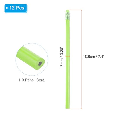 PATIKIL Round Pencils, 12 Pcs Triangle HB Graphite Pencil Wooden Pencils with Eraser for Classroom Office Writing Drawing Supplies, Dark Green - color: Grass Green