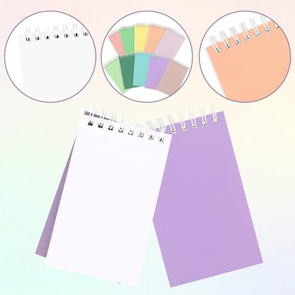 Atiloy 24 Packs Pocket Notebook Mini Notebooks Bulk Small Spiral Notepad for Work, Home, Office, School, Gifts, 8 Colord - style: Multicolor