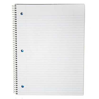 Top Flight Standards 3-Subject Wirebound Notebook, 108 Sheets, College Rule, 9.5 x 6 Inches, 1 Notebook, Cover Color May Vary (33601)