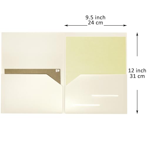 Youngever 6 Pack Heavy Duty Plastic Two Pocket Folders, Heavy Duty Plastic 2 Pocket Folder (Cream) - color: Cream
