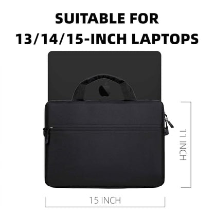 Laptop Carrying Case for 13/14/15 Inch Laptops & Tablets - Double Compartment Shockproof Adjustable Strap Durable & Stylish Business Travel School Bag - Black - color: Black